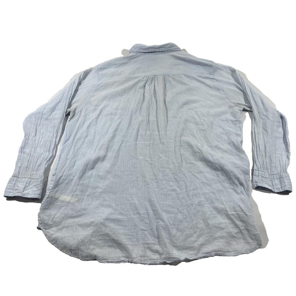 Free People Waverly Tunic Pockets Blue Long Sleeve Lightweight Cotton Boho Sz M - Picture 8 of 10